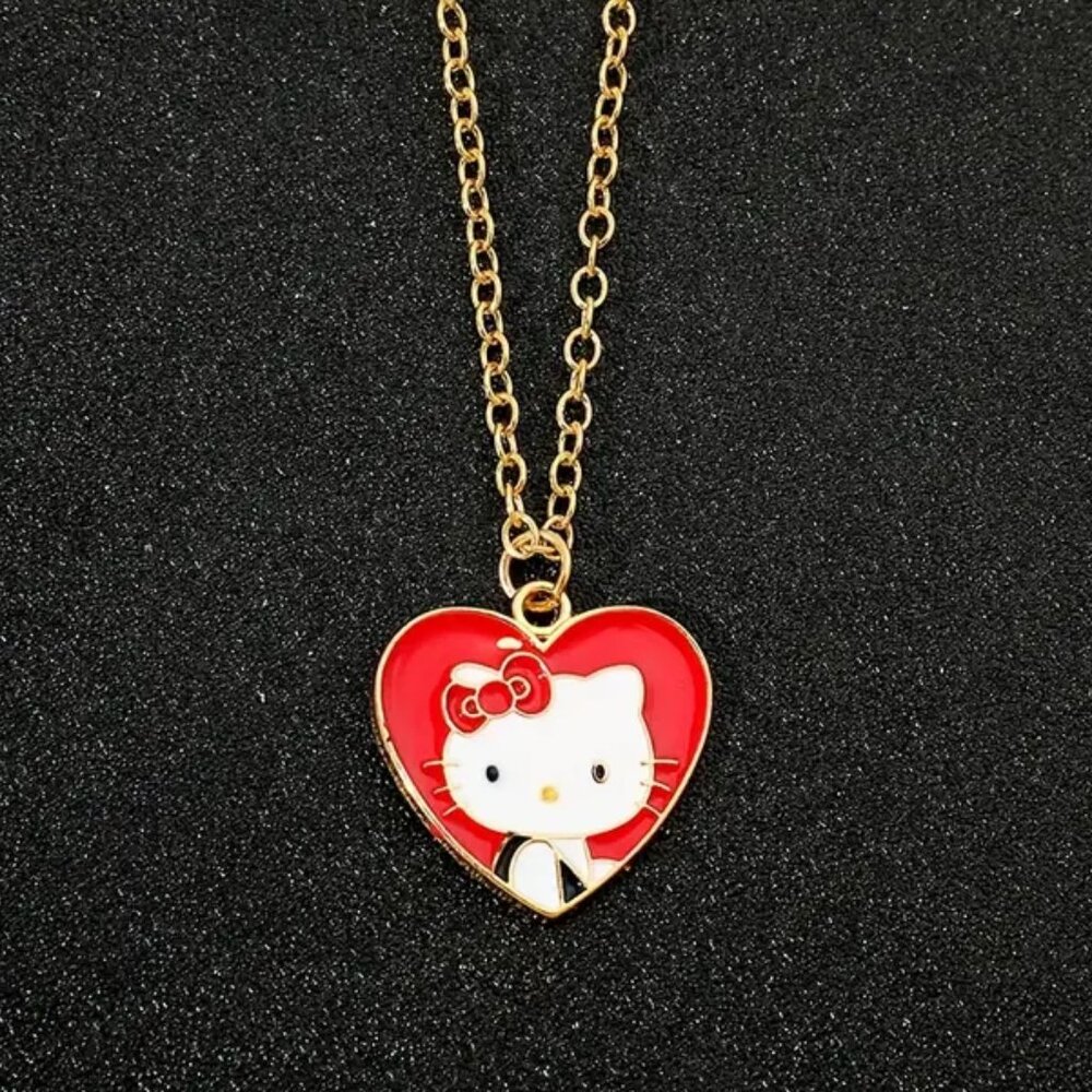 Hello Kitty necklace, red heart